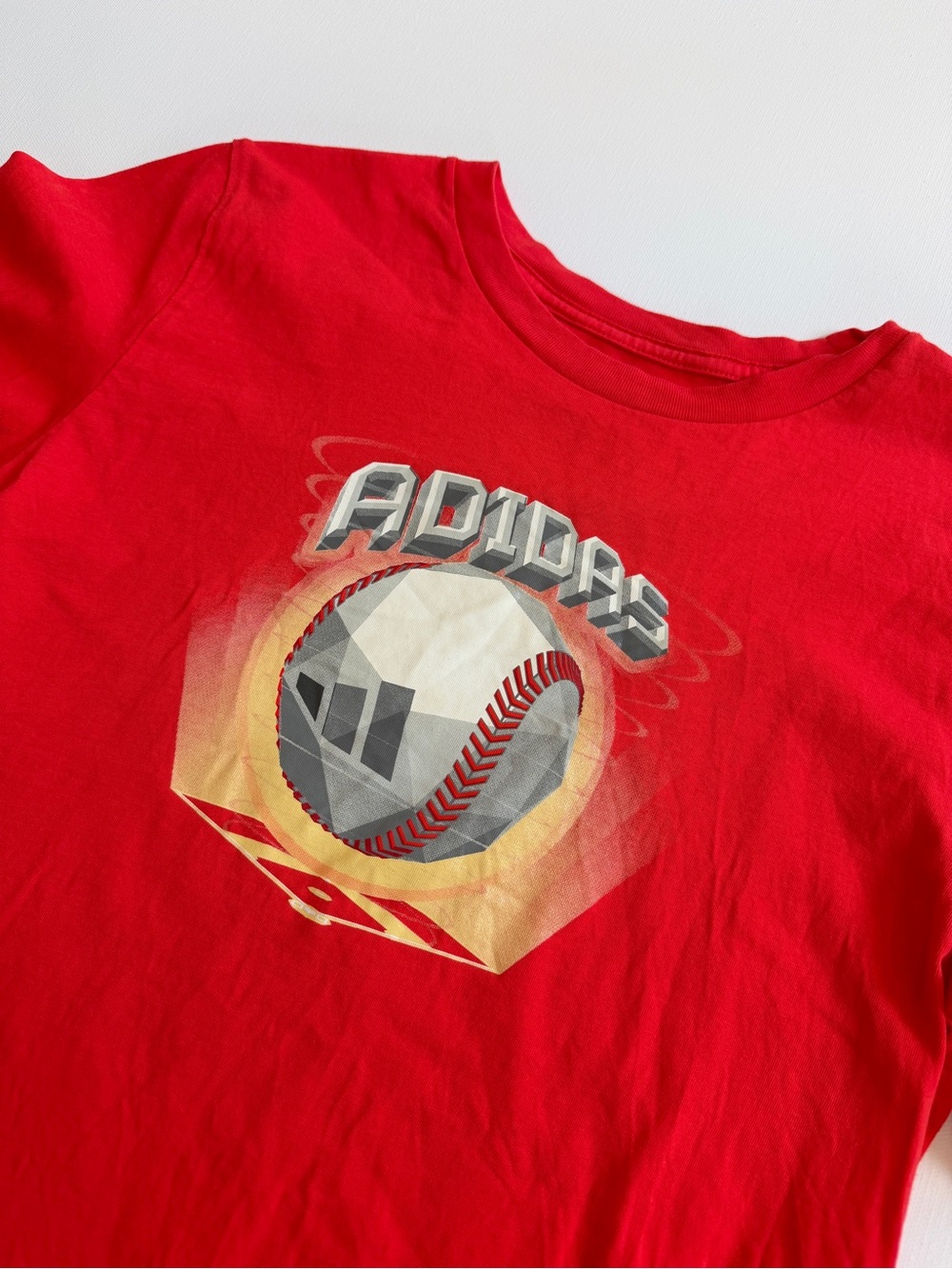 Adidas Kids Red Baseball Graphic Tee